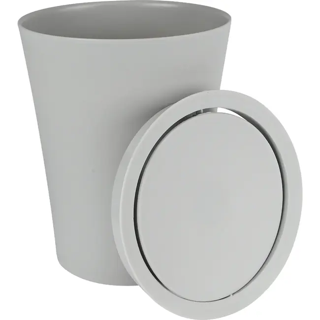 Benson Compacte grijze prullenbak met swingdeksel Ø 11-15 x 18,5 cm