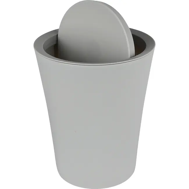 Benson Compacte grijze prullenbak met swingdeksel Ø 11-15 x 18,5 cm