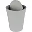 Benson Compacte grijze prullenbak met swingdeksel Ø 11-15 x 18,5 cm