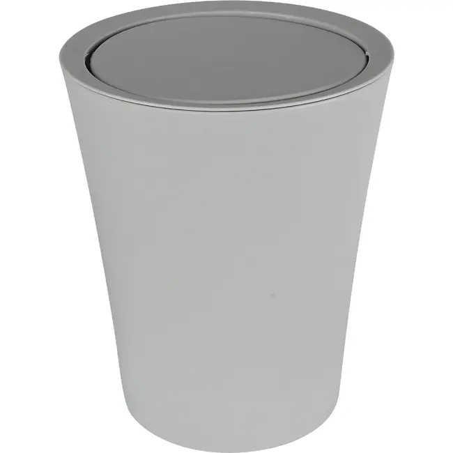 Benson Compacte grijze prullenbak met swingdeksel Ø 11-15 x 18,5 cm