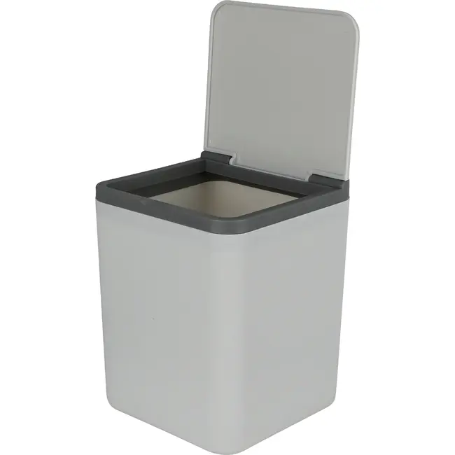 Benson Grijze prullenbak 12,5 x 12,5 x 15,5 cm voor klein afval