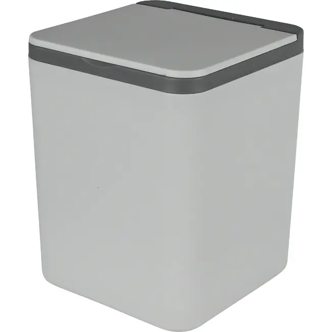 Benson Grijze prullenbak 12,5 x 12,5 x 15,5 cm voor klein afval