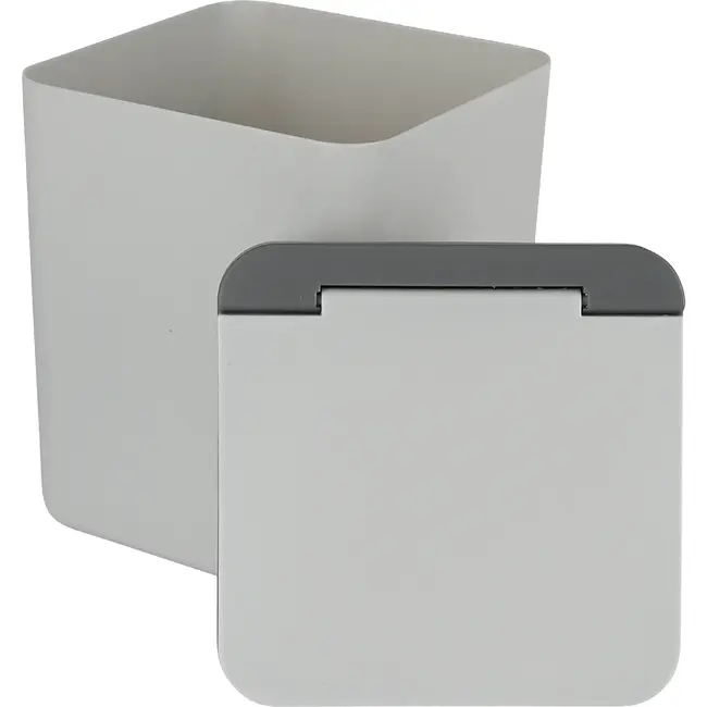 Benson Grijze prullenbak 12,5 x 12,5 x 15,5 cm voor klein afval