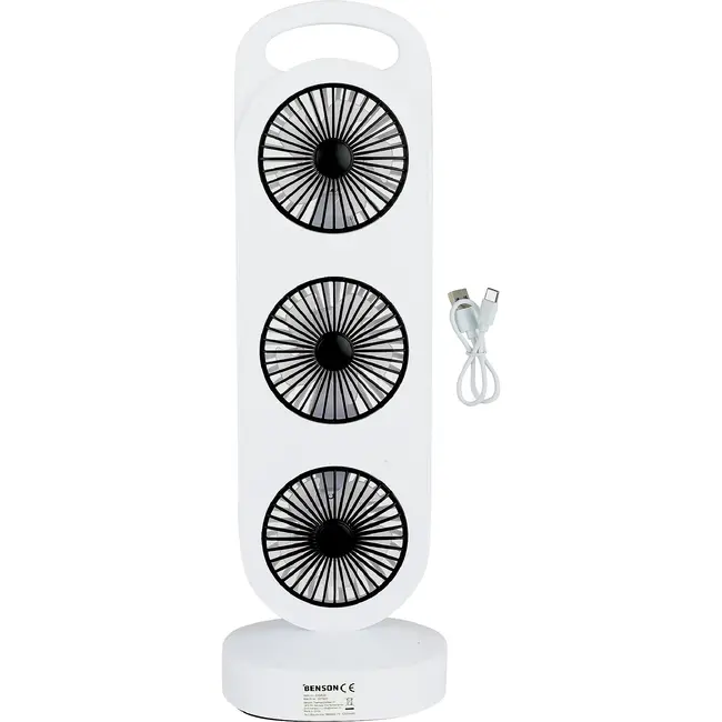 Benson Oplaadbare staande ventilator USB 36,5 cm met 3 standen