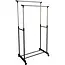 Benson Kledingrek dubbel 78 cm met wielen en hoogte verstelbaar 93 tot 160 cm