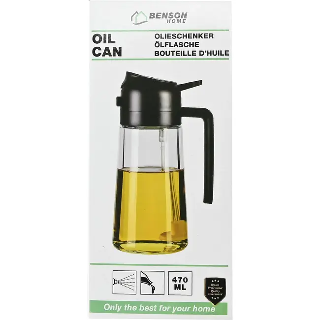 Benson Olieschenker 2-in-1 zwart 470 ml voor schenken en spuiten