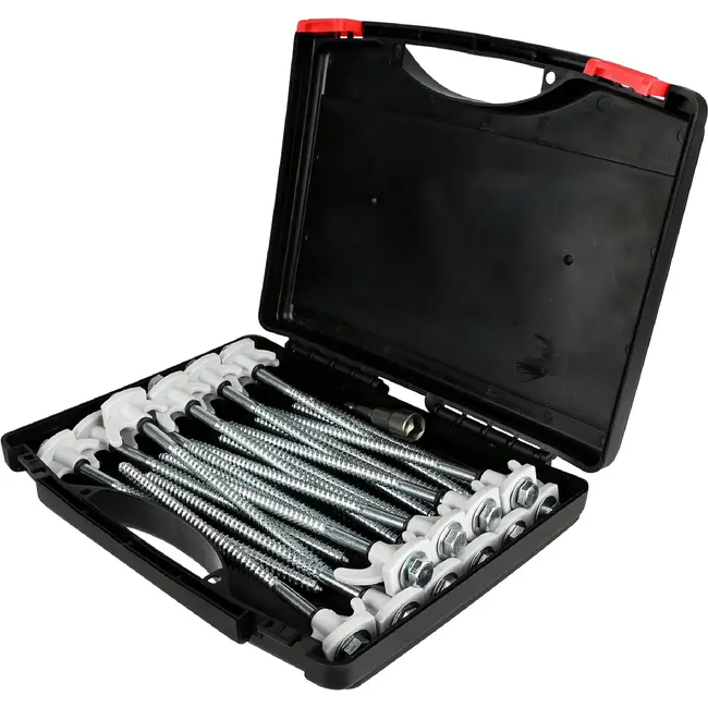 Benson Schroefharingen 20,5 cm met adapter en stevige opbergkoffer