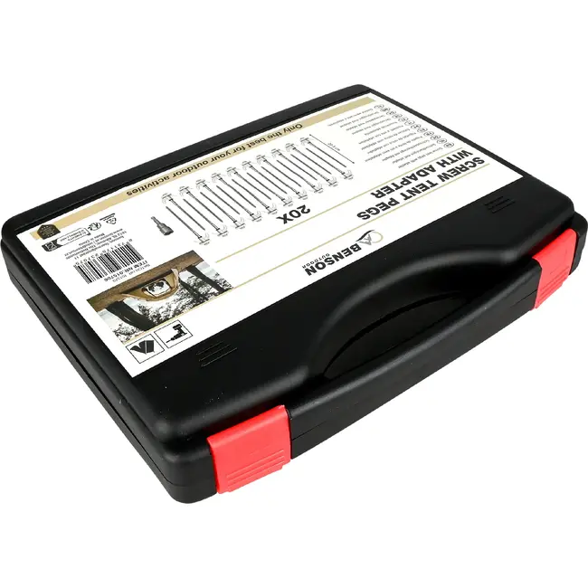 Benson Schroefharingen 20,5 cm met adapter en stevige opbergkoffer