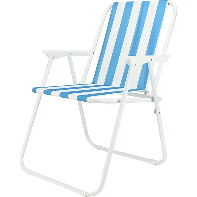 Benson Campingstoel 60,3 x 51,3 x 75 cm blauw-wit en opvouwbaar