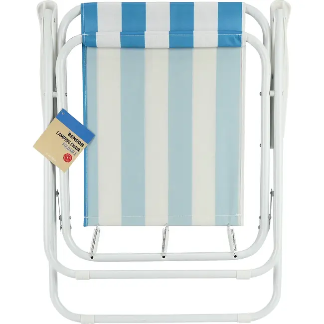 Benson Campingstoel 60,3 x 51,3 x 75 cm blauw-wit en opvouwbaar