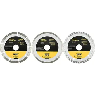 Benson Diamantschijf set 3-delig 125 mm met drie soorten snijranden