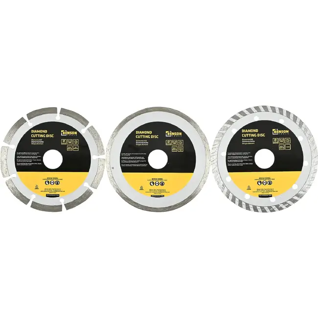 Benson Diamantschijf set 3-delig 125 mm met drie soorten snijranden