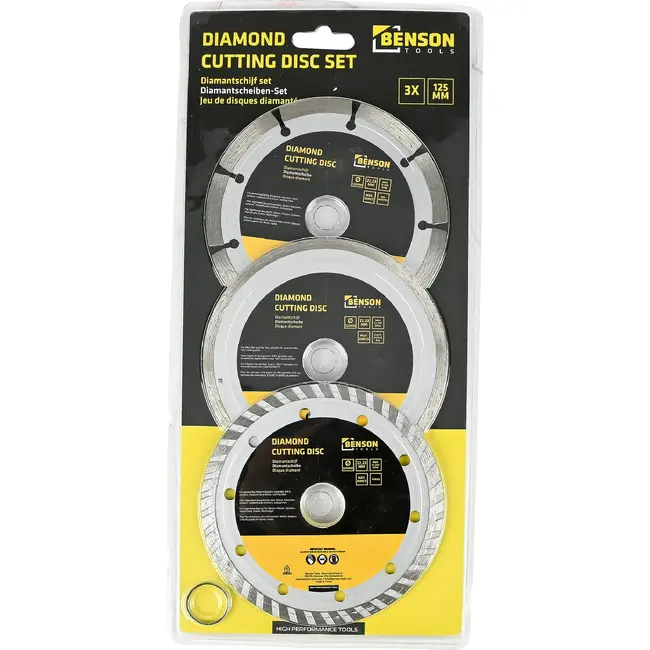 Benson Diamantschijf set 3-delig 125 mm met drie soorten snijranden