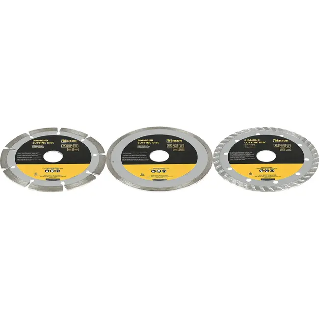 Benson Diamantschijf set 3-delig 125 mm met drie soorten snijranden