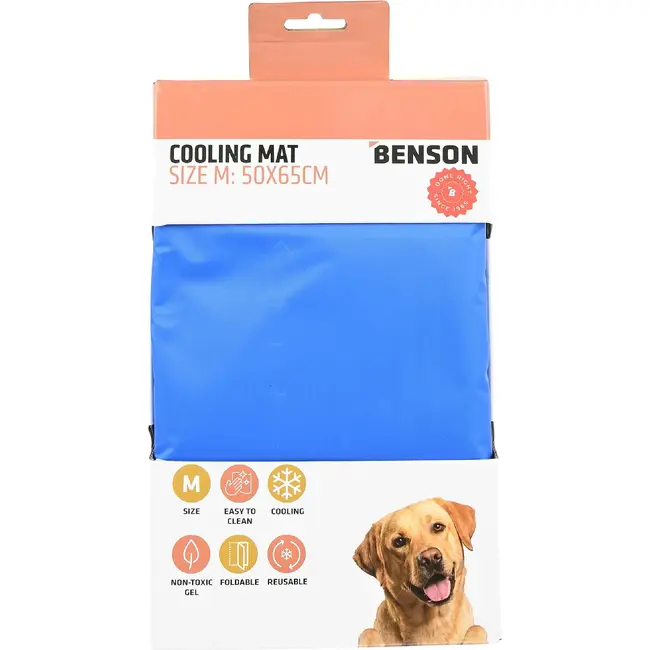 Benson Hondenkoelmat M 50 x 65 cm met niet-giftige gel, opvouwbaar en herbruikbaar voor warme dagen
