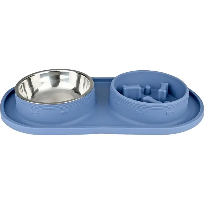 Benson Anti-schrokbak met drinkbak 17 cm, RVS en siliconen basis