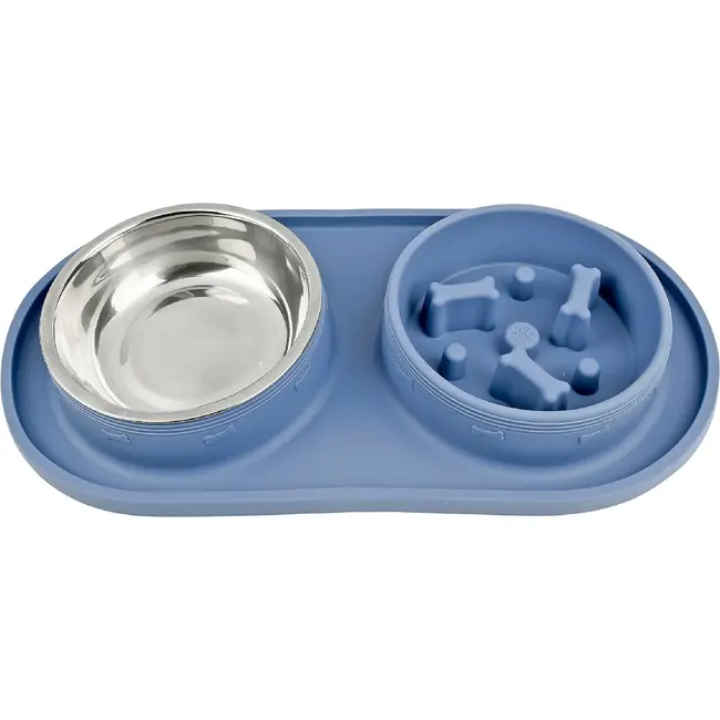 Benson Anti-schrokbak met drinkbak 17 cm, RVS en siliconen basis