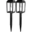 Benson Tuinlamp solar 50 cm zwart set van 2 met filamentverlichting
