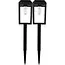 Benson Tuinlamp solar 50 cm zwart set van 2 met filamentverlichting