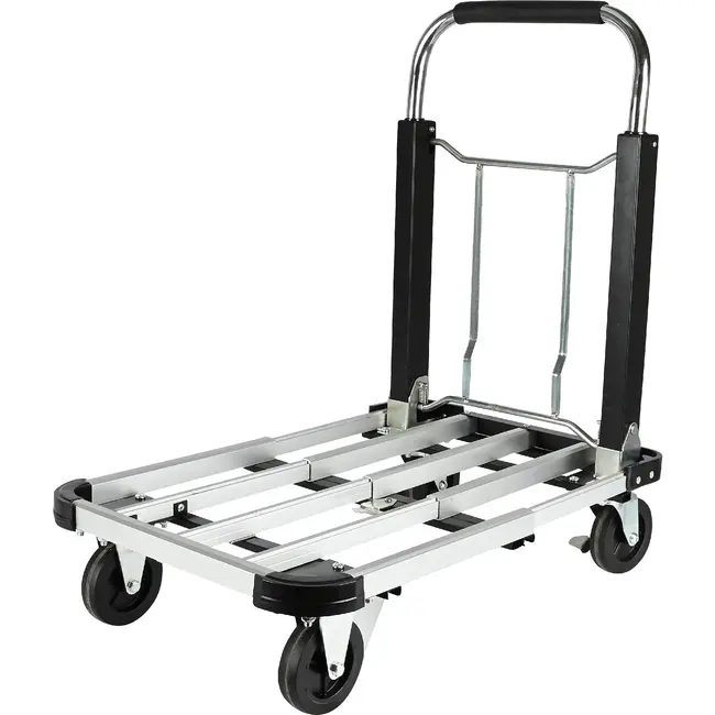 Benson Transportwagen aluminium 150 kg met remmen en duwbeugel
