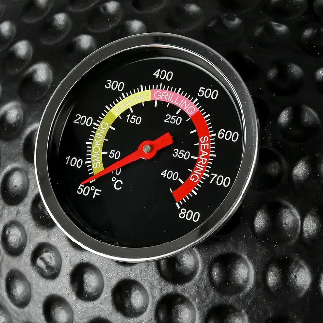 Benson Kamado 13 inch mat zwart met keramische body, thermometer en luchtregeling voor barbecue