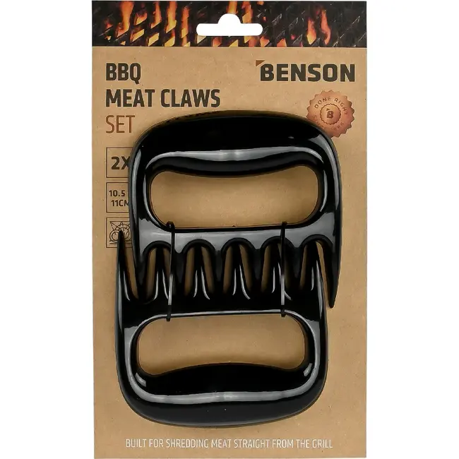 Benson BBQ-vleesklauwen set van 2 van PP in zwart voor het uit elkaar trekken van gegaard vlees