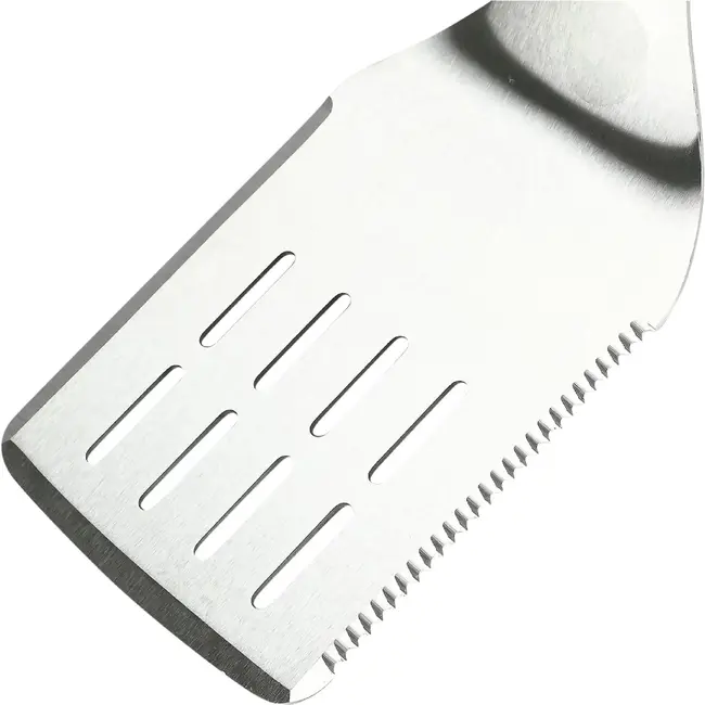 Benson BBQ-spatel 46 cm met brede sleuven en zwarte handgreep