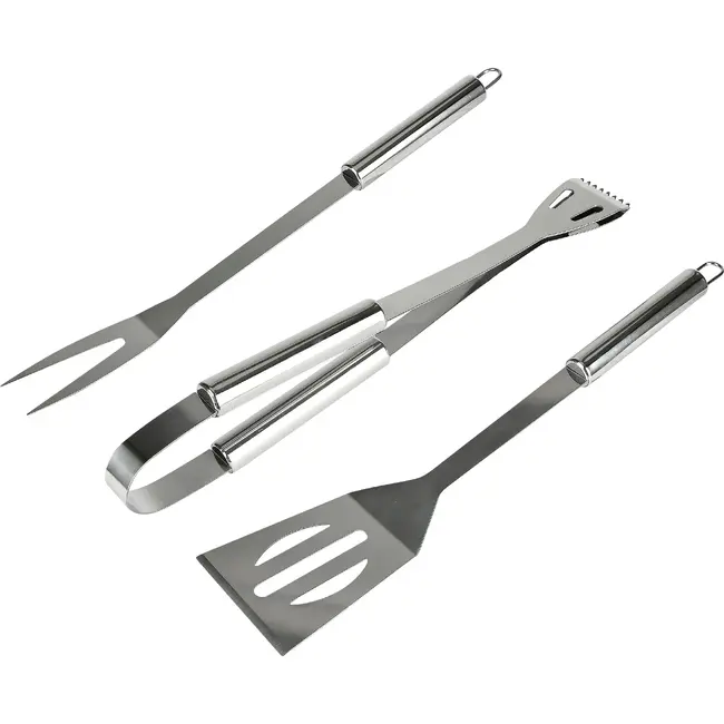 Benson BBQ set 3-delig met tang, vleesvork en brede spatel in afsluitbare handige opbergtas