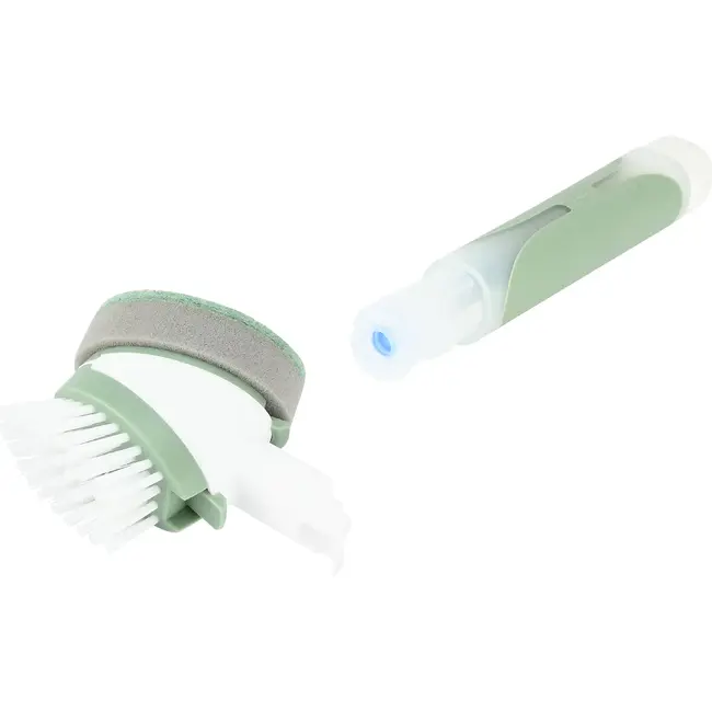 Benson Afwasborstel 2-in-1 met zeepdispenser, borstelkop en schuurspons voor dagelijks afwassen
