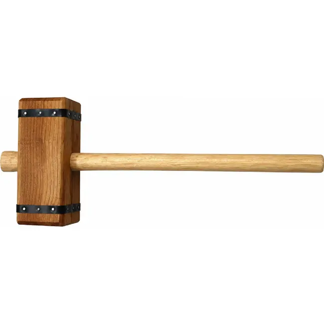 Hendrik Jan Houten sleg 3,5 kg met steel en ijzeren banden, voor paaltjes, hekwerk en omheining
