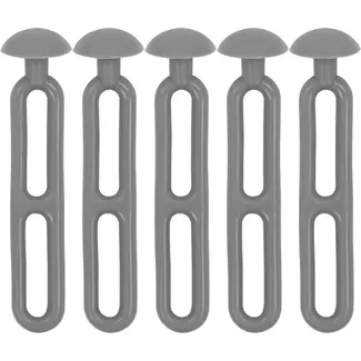 ProPlus Trapspanners - Rubberen knoop - 10,5 cm - Grijs - Set van 5
