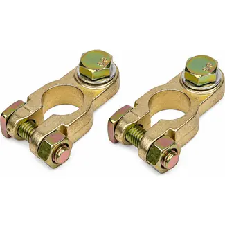 ProPlus Accupoolklemmen set - messing en staal - M8 bout - dIN accupolen - 16 mm diameter