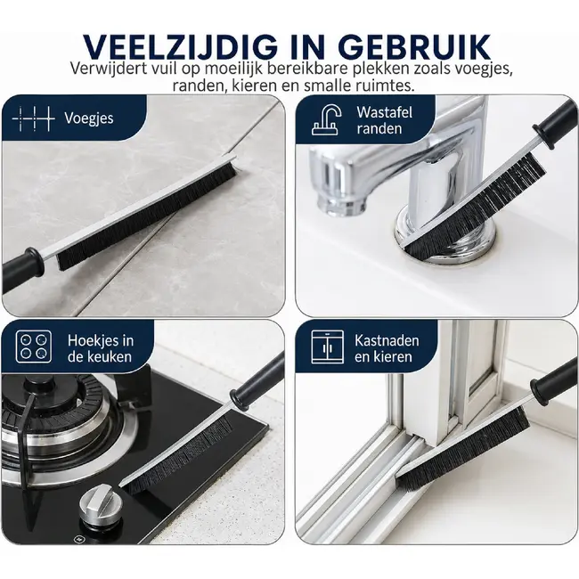 Benson Voegenborstel 22 cm met harde nylon haren en antislip handvat voor badkamer en keuken