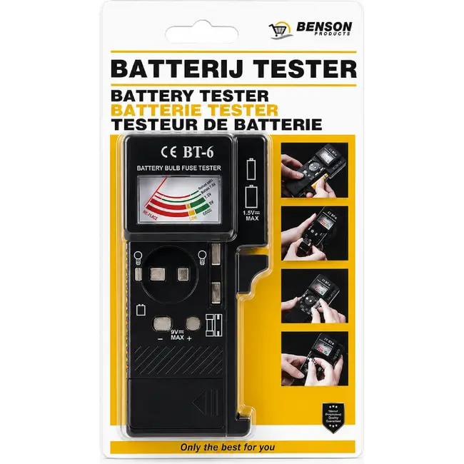 Benson Universele batterij-, lamp- en zekeringtester - compact en draagbaar