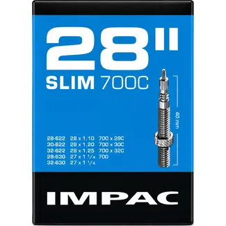 Impac Binnenband 28" - Slim profiel - Frans ventiel - Duurzaam butyl rubber - ETRTO 28/32-622/630