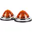Benson Zijlamp markeringslamp - oranje - 70 mm - set van 2 - verchroomde ring - robuust ontwerp