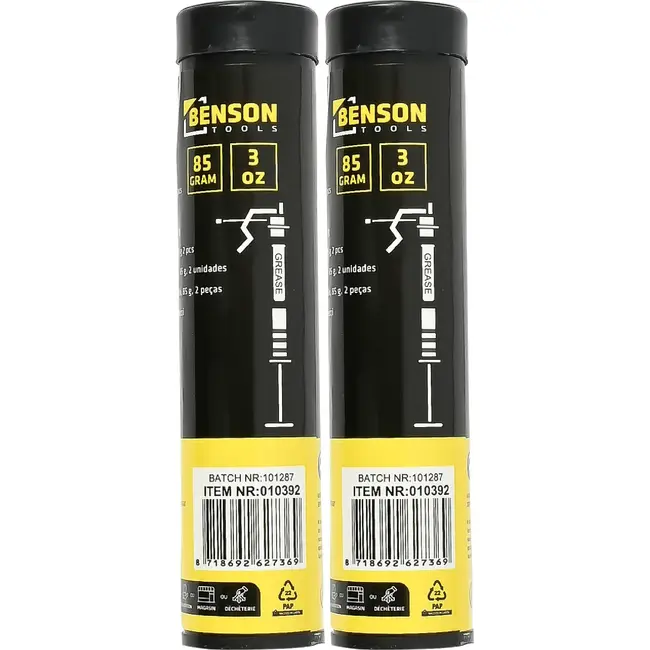 Benson Vetpatronen - Smeervet - Waterbestendig - Zuurvrij - 85 gram - 2 stuks