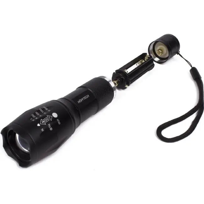 Hofftech Tactical zaklamp - COB LED - Zoomfunctie - 15 cm - IP44