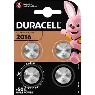 Duracell Lithium 2016 4-delig - 4 stuks - 2016/ - 3 v - voor koken en bereiden - inhoud 4 stuks - met duidelijke specificaties