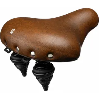 Selle Comfortabel retro fietszadel - waterdicht kunstleer - XL - bruin