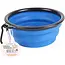 Benson Opvouwbare voer- en drinkbak - siliconen - Ø 13 cm - blauw - met karabijnhaak