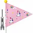 Pexkids Fietsvlag voor kinderen - Unicorn design - Deelbaar - Veiligheid en zichtbaarheid - Roze