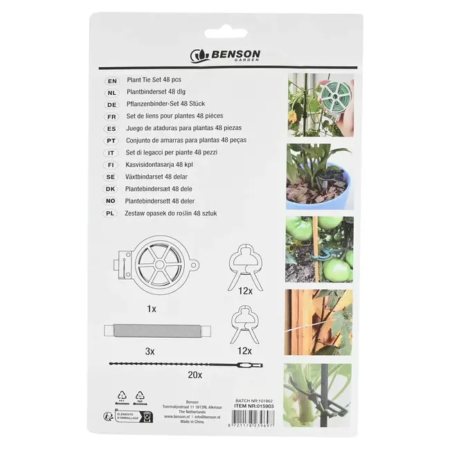 Benson Plantenbinderset 48-delig met clips, binddraad en binders