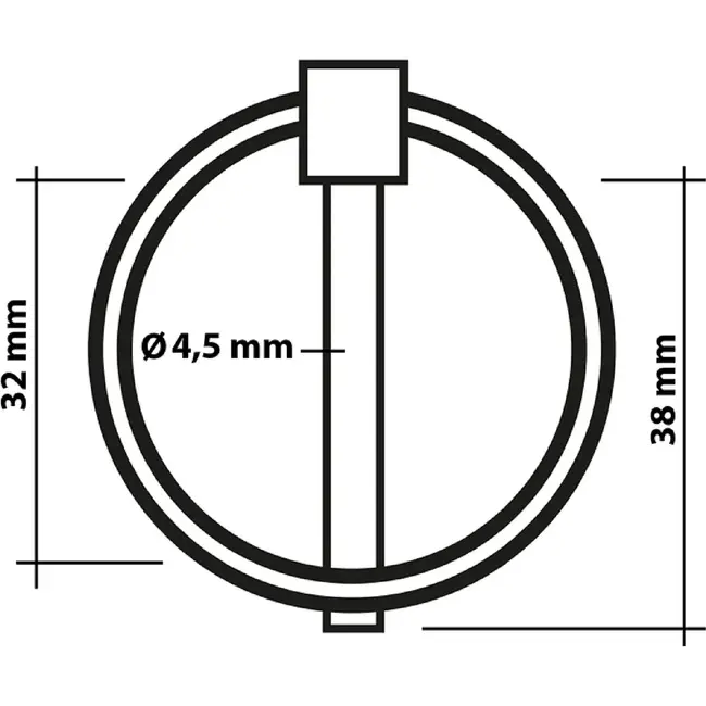 ProPlus Borgpen - slank design - robuust staal - Ø 4,5 mm - Ø 32 mm ring - 2 stuks