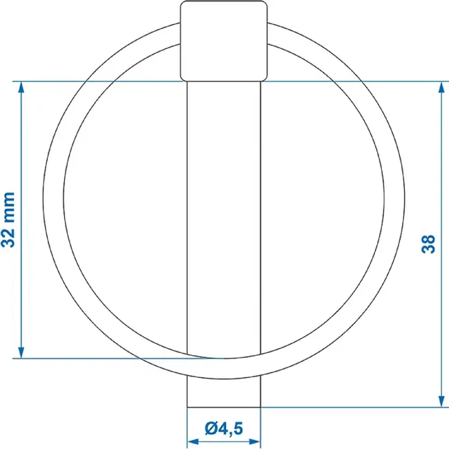 ProPlus Borgpen - slank design - robuust staal - Ø 4,5 mm - Ø 32 mm ring - 2 stuks