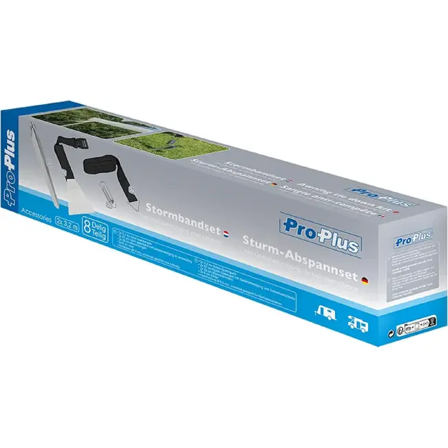ProPlus Stormband set - 2x 3,2m - Peesbevestiging - Optimale windbescherming - Eenvoudige montage