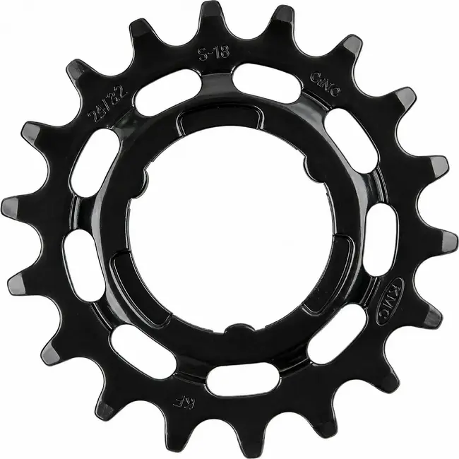 KMC Tandwiel 18T - Gehard Chroomstaal - Zwart - Geschikt voor Shimano Naven