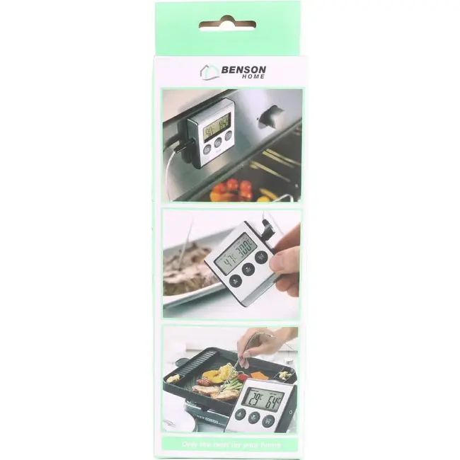 Benson Digitale braadthermometer - timer en alarm - nauwkeurige meting tot 250°C - roestvrijstalen sonde