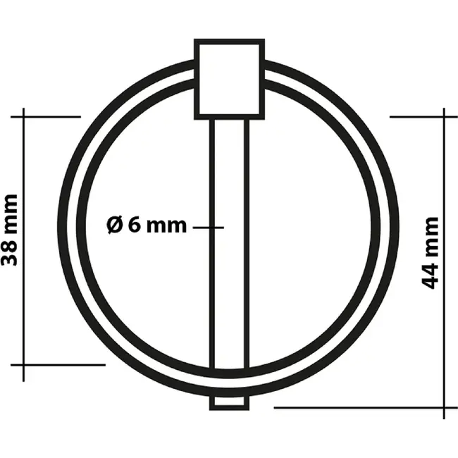 ProPlus Borgpen - Ø 6 mm - met Ø 38 mm ring - 2 stuks - robuust staal