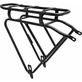 Falkx Stevige zwarte aluminium achterdrager voor 28 inch e-cargo of e-city fiets voor extra bagageruimte achterop